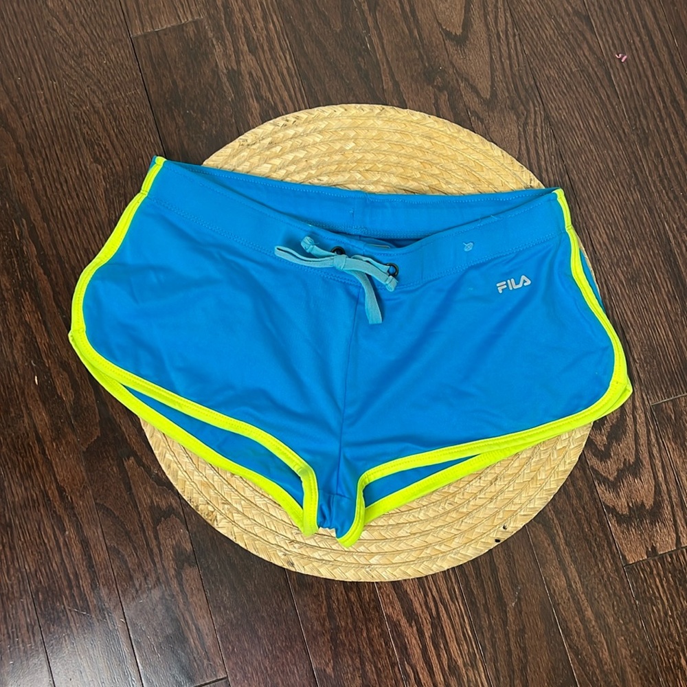 Fila Neon Swim Beach Drawstring Hot Pants Shorts Size XS